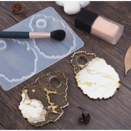 DIY Crystal Epoxy Molds For Resin Makeup Tray Dish Irregular Agate Mirror Silicone Mold For Resin Art