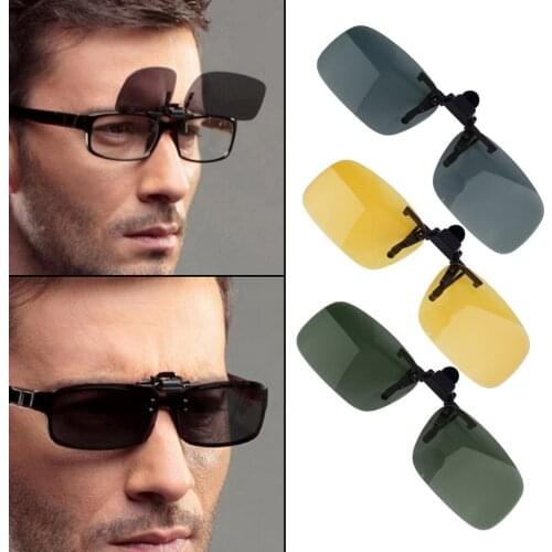 Driving Night Vision Clip-on Flip-up Lens Sunglasses Cool Eyewear Clip On Lens Anti-UV Unisex for Women & Men