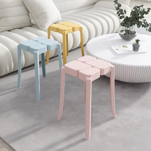 Стул Northern European Thickened Adult Plastic Stool Household Furniture Modern Economical Chair Square Stools Art Table Chairs