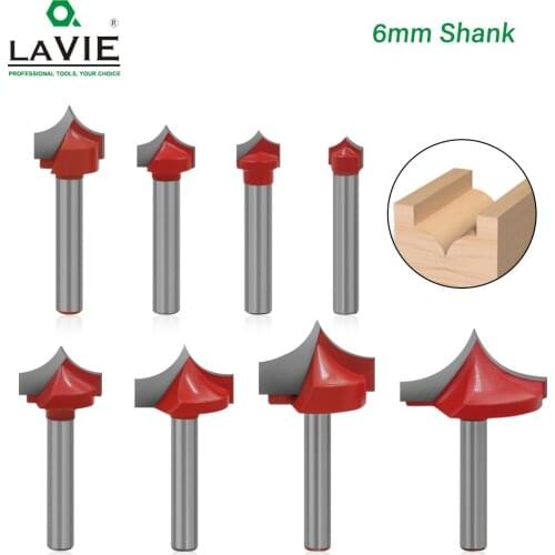 LA VIE 1pc 6mm Shank CNC Round Nose Bits Round Point Cut Bit Shaker Sharp Cutter Solid Carbide Tools for Woodworking MC06006