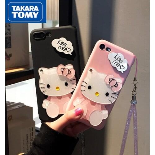 Takara Tomy Hellokitty Creative Cute Personality Silicone Phone Case for IPhone 6/6p/7/8p/X Phone Case