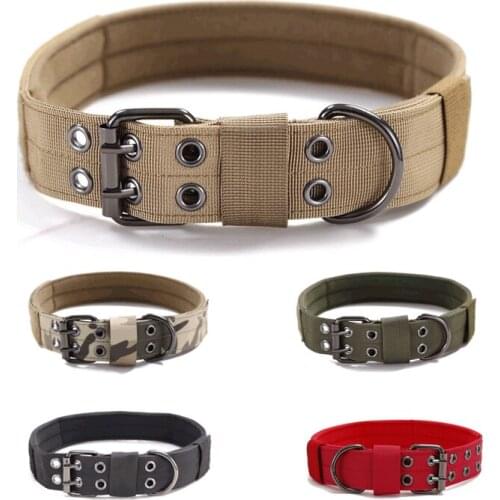 Training Dog Collar Tactical Dog Collar Adjustable Comfort Nylon Anti-wear Accessories Summer Pet Collar for Medium Large Dogs