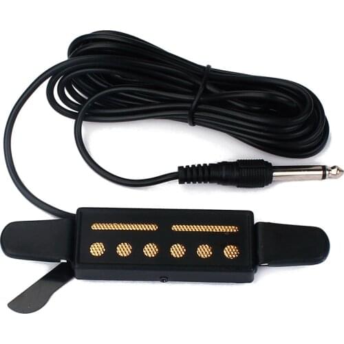 Tooyful 6 Holes Sound Pickup Microphone Amplifier Speaker with Cable For Acoustic Guitar