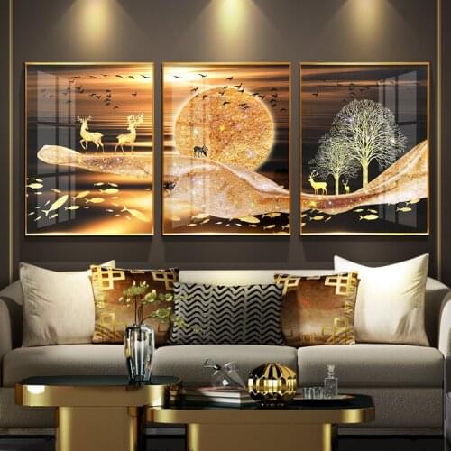 Living Room Decoration Painting European-style Diamonds Light Luxury Paintings Abstract Crystal Porcelain Painting Murals