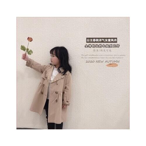 Baby Girls Windbreaker Coats 2020 Autumn Winter New Childrens Girls Solid Long Casual Windbreaker Princess Coats Trench Outwear