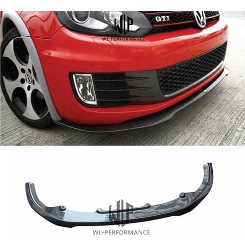 Golf 6 High Quality Carbon Fiber Front Bumper Lip Spoiler Car Styling for Volkswagen Golf 6 GTI RZ Style Car Body Kit 2009 -2013