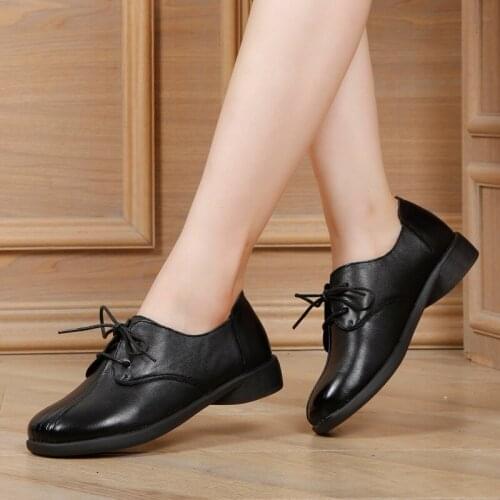 YourSeason Lace Up Flats Ladies Handmade Genuine Leather Spring Autumn Casual Shallow Concise Women 2021 Casual Shoes