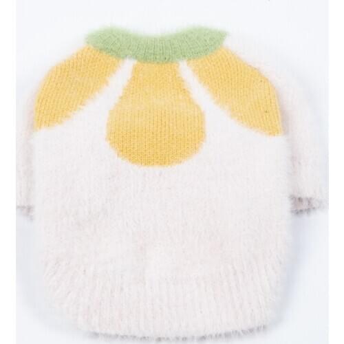 Pets Dogs Winter Warm Clothes Sunflower Pattern Sweater For Small Puppy