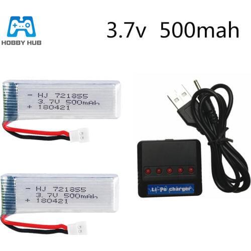2/3/4/5x 3.7v 500mah lipo battery 721855 for E50 E50S T37 H37 Elfie Drone RC helicopter battery+charger group 3.7 v