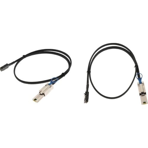 2pcs Premium Mini SAS 26P SFF-8088 to Mini SAS 36P SFF-8087 Adapter Cable 1M
