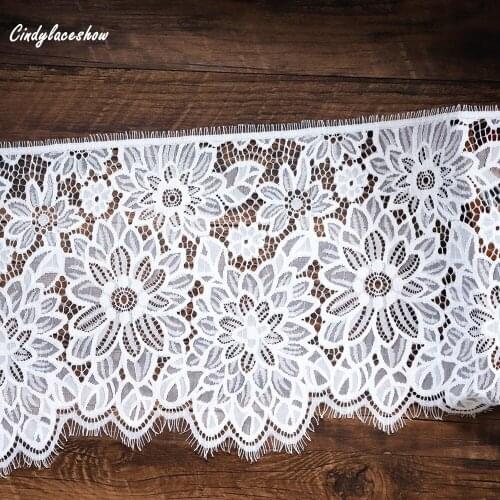 3 Meters 21.5 cm Wide Eyelash Lace Trim Underwear Bra Trimmings DIY Craft Sewing Lace Fabrics Dress Edge Making Materials