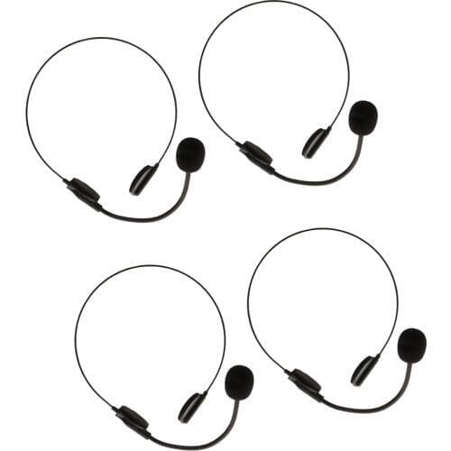 Pack of 4pcs Halloween Fun Plastic Black Mic Microphone Headset Toy Party Dressing up Supplies Props