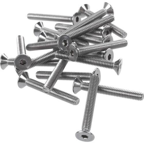 ABSF 20 Pcs Stainless Steel Countersunk Screws, Hexagon Socket Hex Key Bolts M4 x 30mm