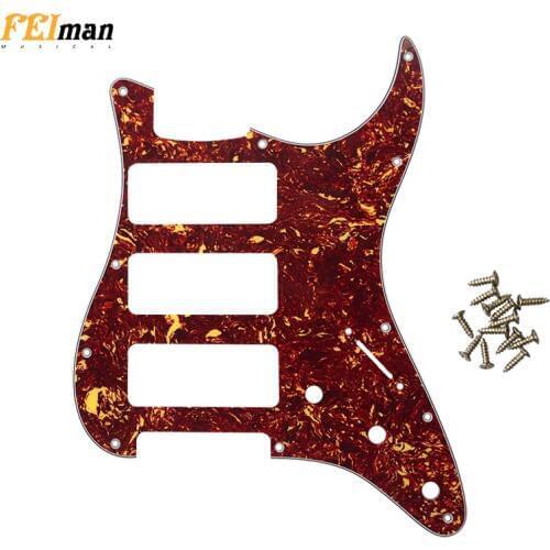 Pleroo Guitar accessories pickguards and screws for US Standard ST HHH Stratocaster Guitarra with 3 P90 humbucker Scratch Plate