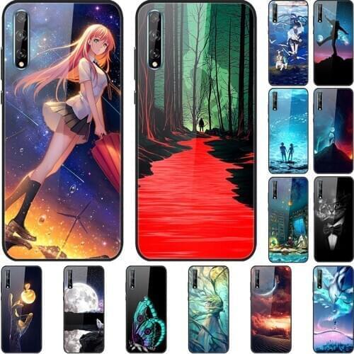 Case For Huawei Changxiang 10S Back Phone Cover Black Silicone Bumper With Tempered Glass Series 3
