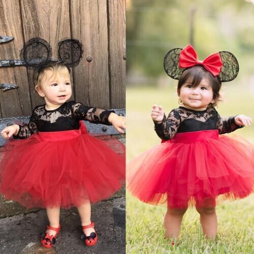 Kids Baby Girls Princess Lace Flower Dress Bow Tulle Tutu Party Dresses Cute Children Girl Long Sleeve Clothing Dress