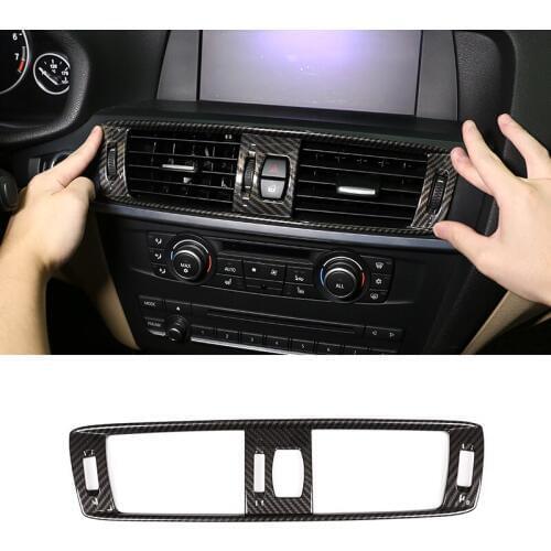 For BMW X3 F25 2011-2017 Carbon Fiber ABS Plastic Car Interior Air Conditioning Vent Frame Trim Car Accessories