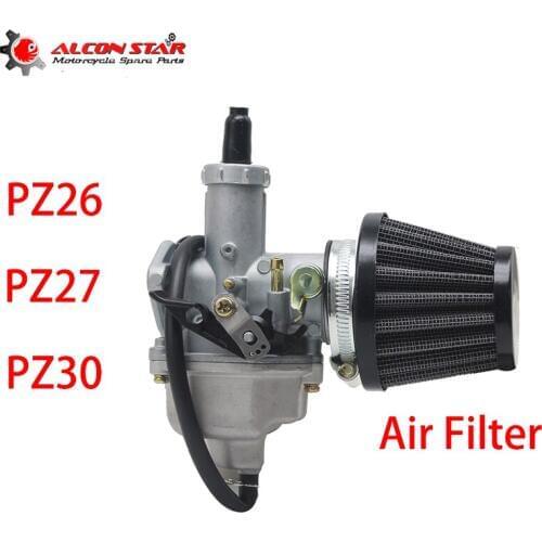 Alconstar PZ26 PZ27 PZ30 Carburetor With Air Filter Set Hand Cable Chock For 125CC 150CC 200CC 250CC Dirt Pit bike ATV Quad