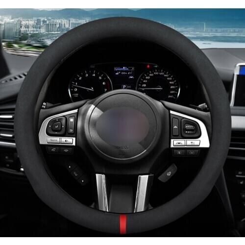 MIDOON Carbon Fiber Leather Car Steering Wheel Cover For Subaru Forester Impreza Outback Legacy XV WRX STI BRZ Impreza Ascent