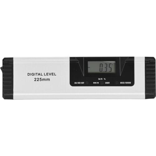 Digital Level Ruler 225mm Non-Magnetic and Non-Laser Aluminum Alloy Hand Operated Tools Measuring Tool
