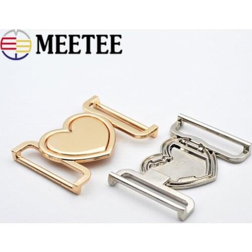 Meetee 2/5pcs 40mm Metal Coat Belt Button Heart-shaped Buckle Windbreaker Combination Decorative Button DIY Clothing Accessories