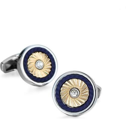 Fashion round crystal Cufflinks high-grade suit lawyers Cufflinks and 1 double free delivery