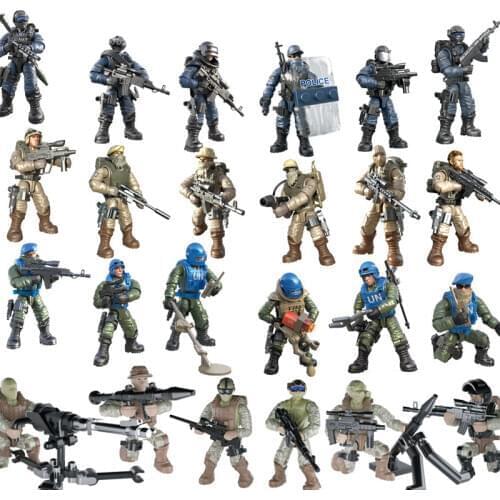 Soldier Set Building Blocks Military Mini Gun Education Toys Gift for Boy Girl Compatible All Major Brands Series Joint Ratated