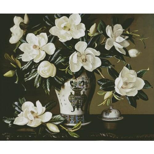 Flowers Cross Stitch Kits Gardenia is Blooming Counted Needlework Embroidery Crafts 14ct Unprinted DIY Arts Handmade Home Decor