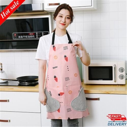 2020 New Abrasion Hand Apron Waterproof And Oil-Proof Apron Female Chef Adjustable Baking Accessories Commercial Restaurant