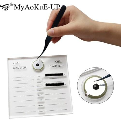 2 in 1 Acrylic False Eyelashes Stand Glue Pad Pallet Lashes Holder with Tick Mark Fake Lashes Extension Essential Tools