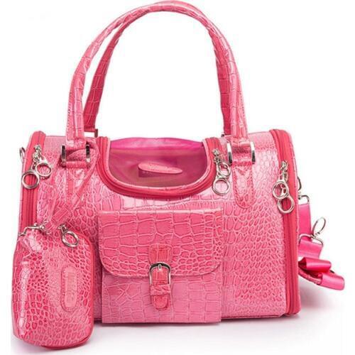 Portable Outdoor Pet Cat Dog Carrier Shoulder Bag With Purse Pu Leather Travel Handbag Small Dog Chihuahua Teddy Carrying Bag