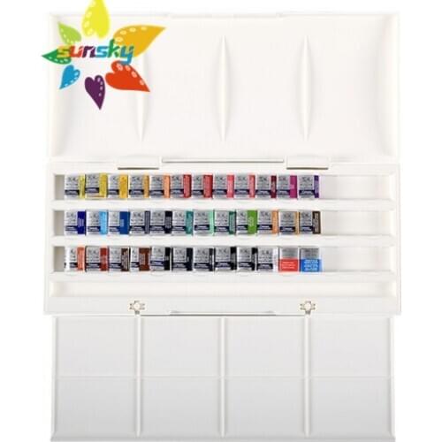 36colors WINSOR&NEWTON Cotman portable solid watercolor paint set pigment art supplies