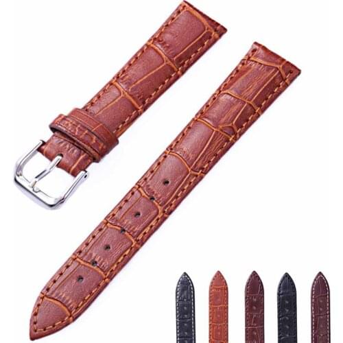 BEAFIRY Watch Band 12mm 14mm 16mm 18mm 20mm 22mm Bamboo Pattern Genuine Leather Watch Straps Watchbands for huawei samsung black