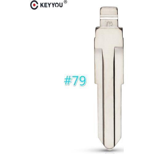 KEYYOU 10PCS KD#79 KD Remote Uncut Blank Metal Blade Type #79 for XMZ Car Key Remote Blade Replacement
