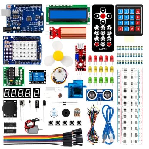 LAFVIN Super Starter Kit for Arduino UNO R3 with UNO R3 Board, SG90 Servo, Stepper Motor, jumper Wire + Retail Box / Tutorial