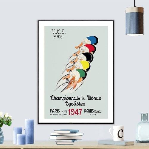 Champion Team Biker Poster Vintage Bicycle Creative Gift Fashion Prints Wall Art Canvas Painting Living Room Nordic Home Decor
