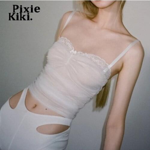 PixieKiki Fairy Grunge Mesh Lace Crop Top Women Vintage Sexy Bustier Corset Shirt Wholesale Tank Tops Summer Club Cami P94-BD10