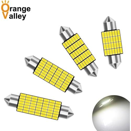 100Pcs Festoon c5w LED 28 35 42 49 led bulb 3014 SMD reading lamp car Interior Light 31 36 39 41 mm DC 12V