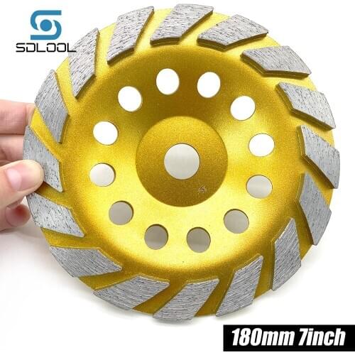 2pcs 180MM 7’’ Diamond Grinding Wheel Cup Disc Bowl Shape Grinding Wheel for Marble Grnaite Concrete Stone Abrasive Tools