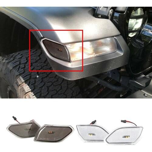 2Pcs Auto Front Bumper Side Markers Amber LED Lights Left & Right For Jeep wrangler JL 2018 2019 2020