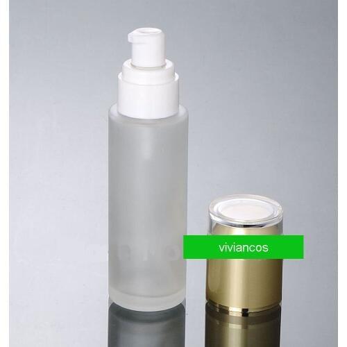 300pcs/lot Frosted Glass Lotion Pump Bottles 30/40/60/80ml Cream Jars Split Charging Jars Empty Cosmetic Container