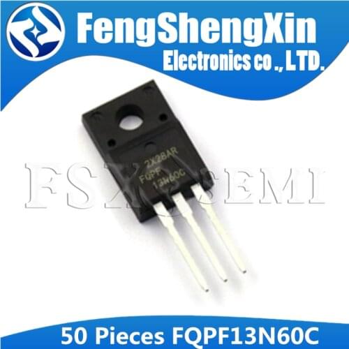 50pcs/lot FQPF13N60C 13NM60N 13N60 K13A60D 13A600V TO-220F MOSFET