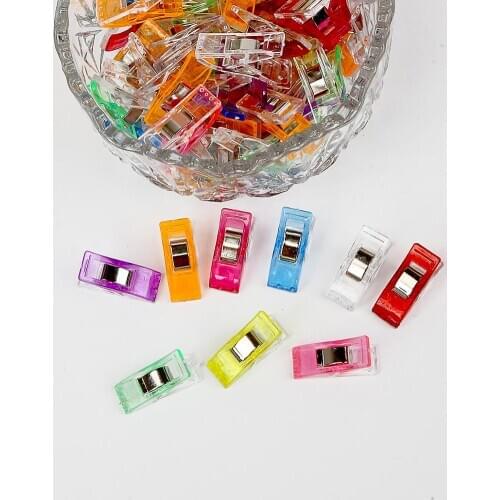 50Pcs Patchwork Fabric Sewing Plastic Clip Quilting DIY Craft Knitting Clip Home Tape Bias Maker Color Clothes Clips Sewing Tool
