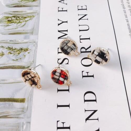 Round Wool Stuff Stud Earring Accessories Pendant Necklace Supplies for Jewelry Making Accessories Components 6pcs KP2086