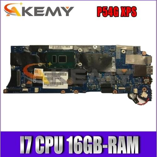 AAZ80 LA-C881P Mainboard For DELL P54G XPS 13 9350 Laptop motherboard CN 0H67KH 0J07MR With I7 CPU 16GB-RAM 100% fully tested