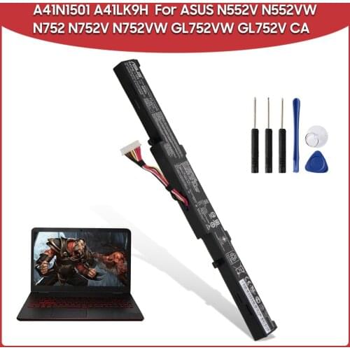 Original Replacement Battery A41N1501 A41LK9H For ASUS N552V N552VW N752 N752V N752VW GL752VW GL752V CA Laptop Batteries