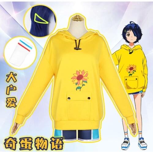 Anime Wonder Egg Priority Costumes Halloween Carnival Ohto Ai Cosplay Hoodies Shorts Wigs Uniforms Full Sets for Women Girls