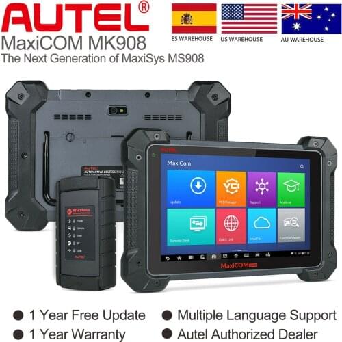 Autel MaxiCOM MK908 OBD2 Car Diagnostic Tool ECU Coding OBD2 Scanner Connect J2534 to expand ECU programming Upgraded of MS906BT
