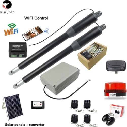 KINGJOIN Automatic door opener kit solar double door operator for double door 200KG automatic door opener system