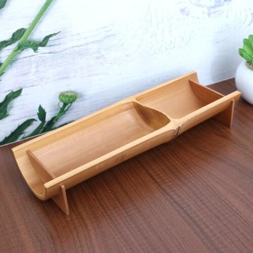 Bamboo Dried Fruit Tray Japanese Style Snack Dish Creative Food Plate for Candy Fruits Nuts
